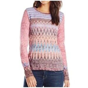 Prana Lottie Burnout Novelty Print Yoga Top. Medium. USA. Boho. Hippie.